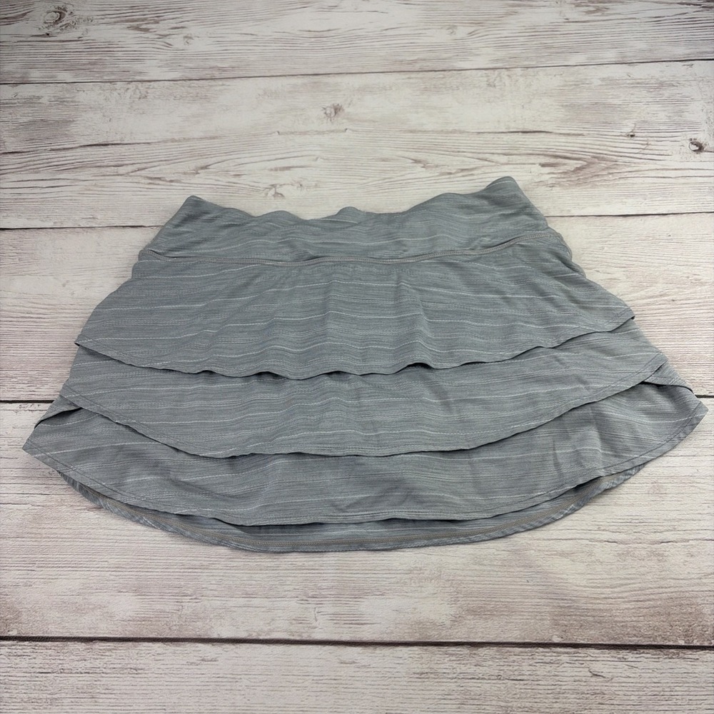 Athleta Women's L Swagger Skort Skirt Gray Tennis Pickleball Golf Athleisure EXC
